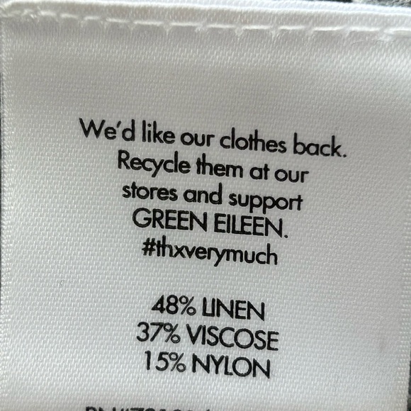 EILEEN FISHER Grey Linen Scoopneck Top 3/4 Sleeves with Silver Speckles - XS - Picture 5 of 5